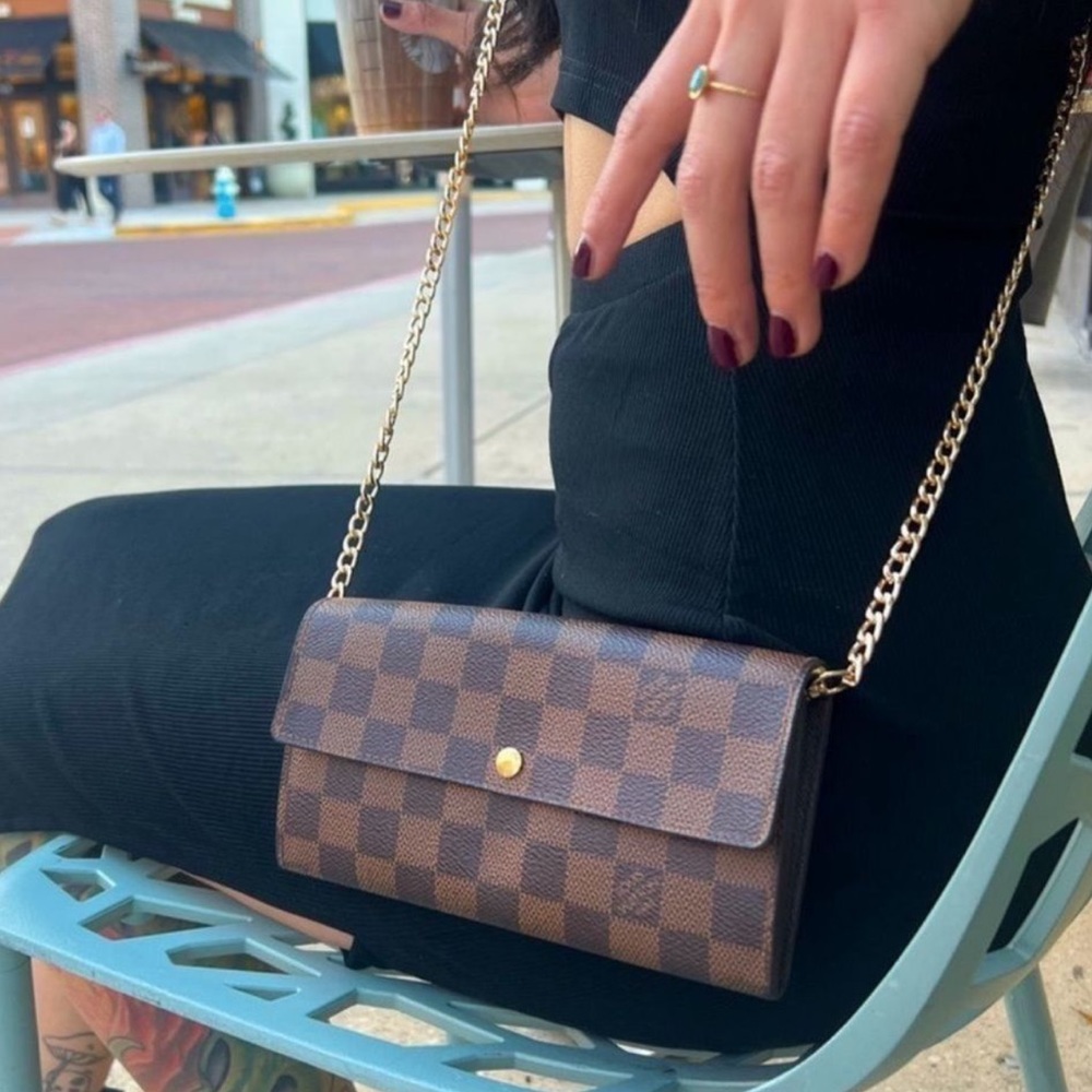 Louis Vuitton Brown Checkered Crossbody Bag